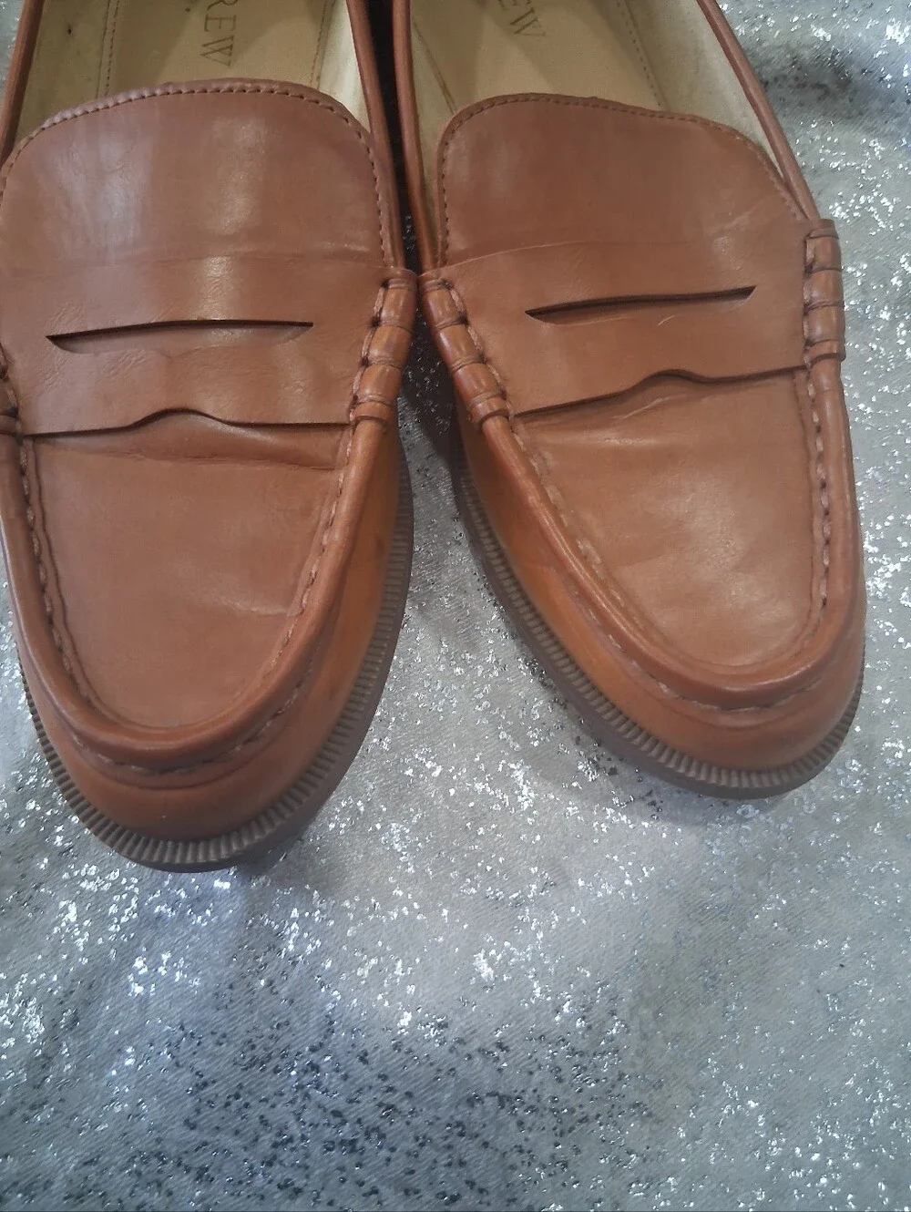 J. Crew Men’s Tan Leather Penny Loafers